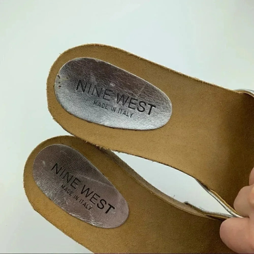 Nine West sandals size 9 Needvaca Italian leather cork platforms vintage 90s y2k